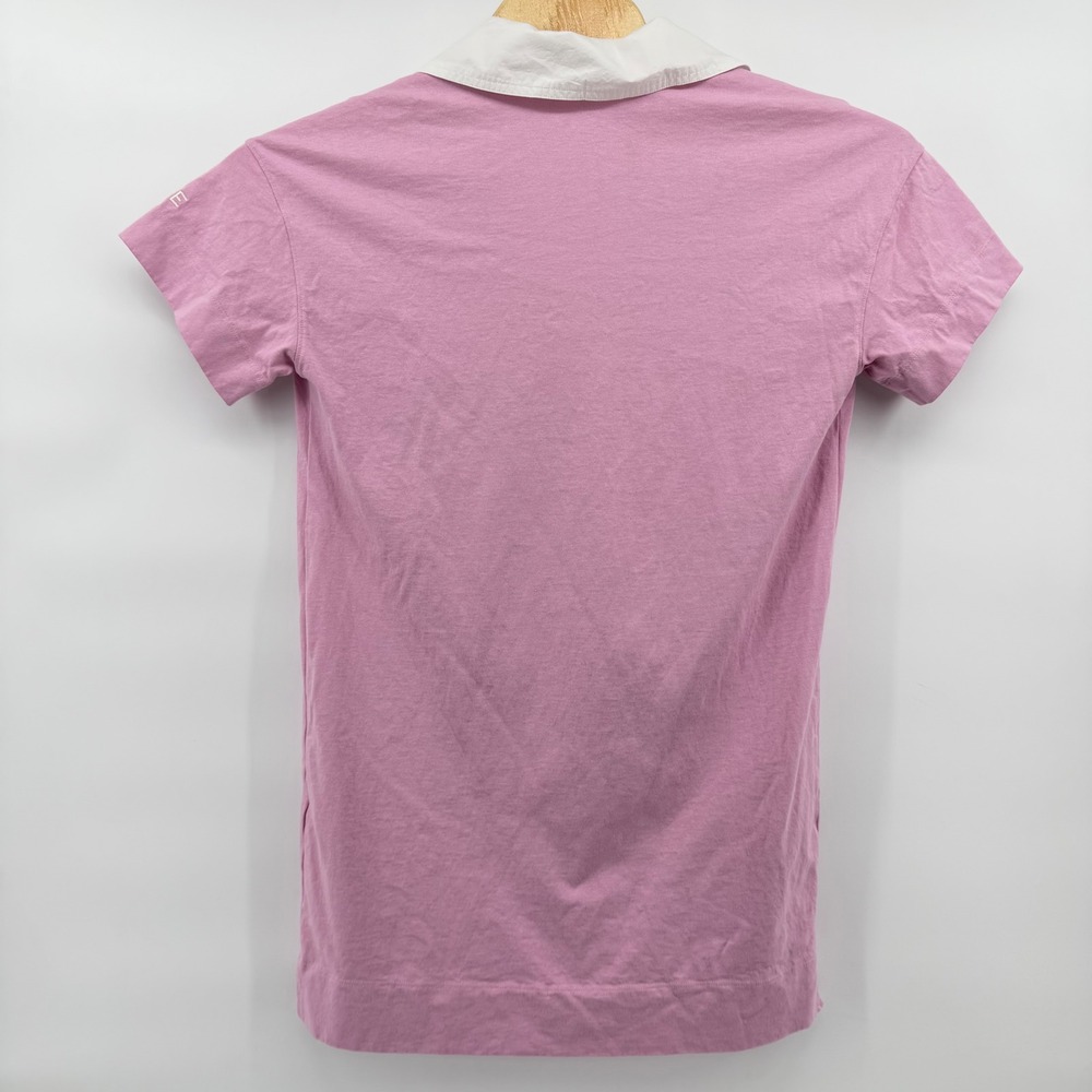 Everlane Rugby Shirt Pink Collare Organic Cotton Short Sleeve Women Medium Dress - Picture 3 of 8